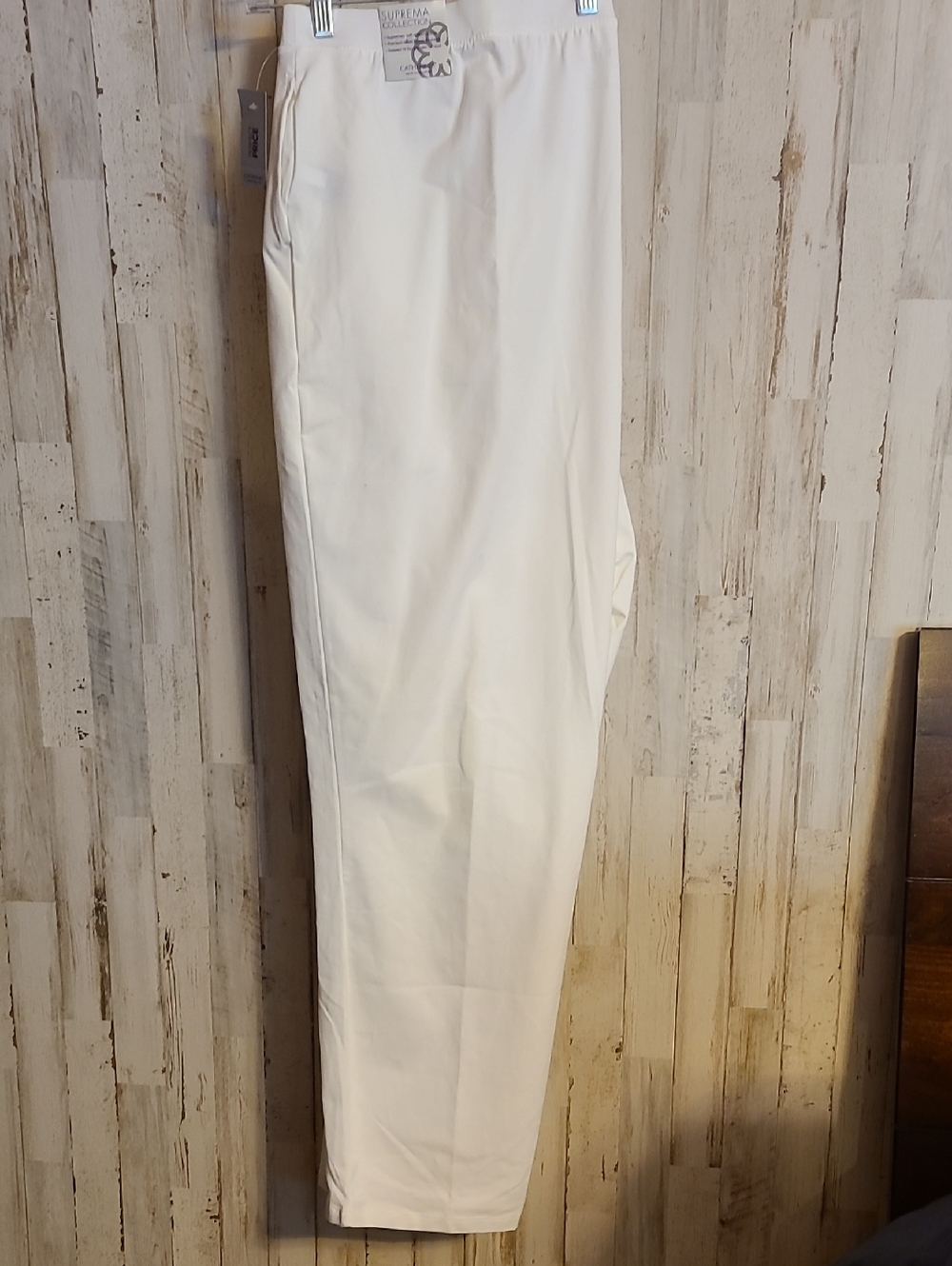 Catherines White Straight-Leg Woman's Pants